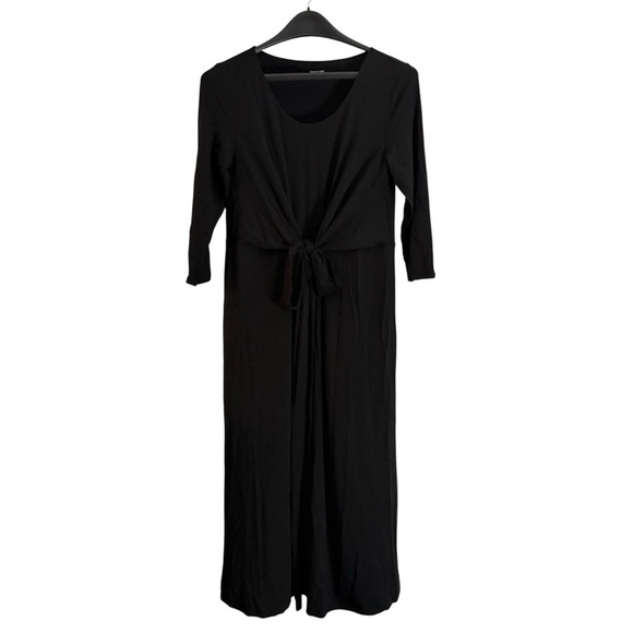 Garnet Hill Women’s 3/4 Sleeve Tencel Stretch Jersey Maxi Tie Dress Size Medium - Picture 1 of 10
